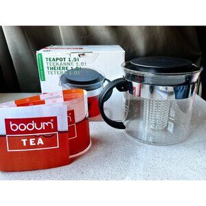 Bodum 1.01L Glass Teapot With Infuser & Lid